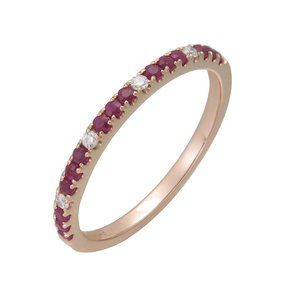 Ring in Rose Gold set with Rubies & Diamonds